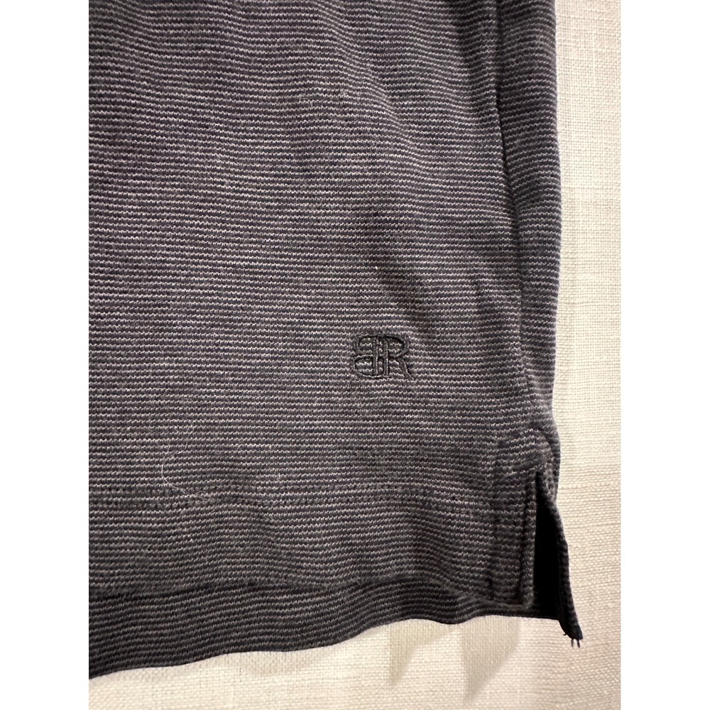 Banana Republic‎ Mens XL Polo Shirt Charcoal Grey Micro Stripe 100% Cotton - Picture 5 of 8